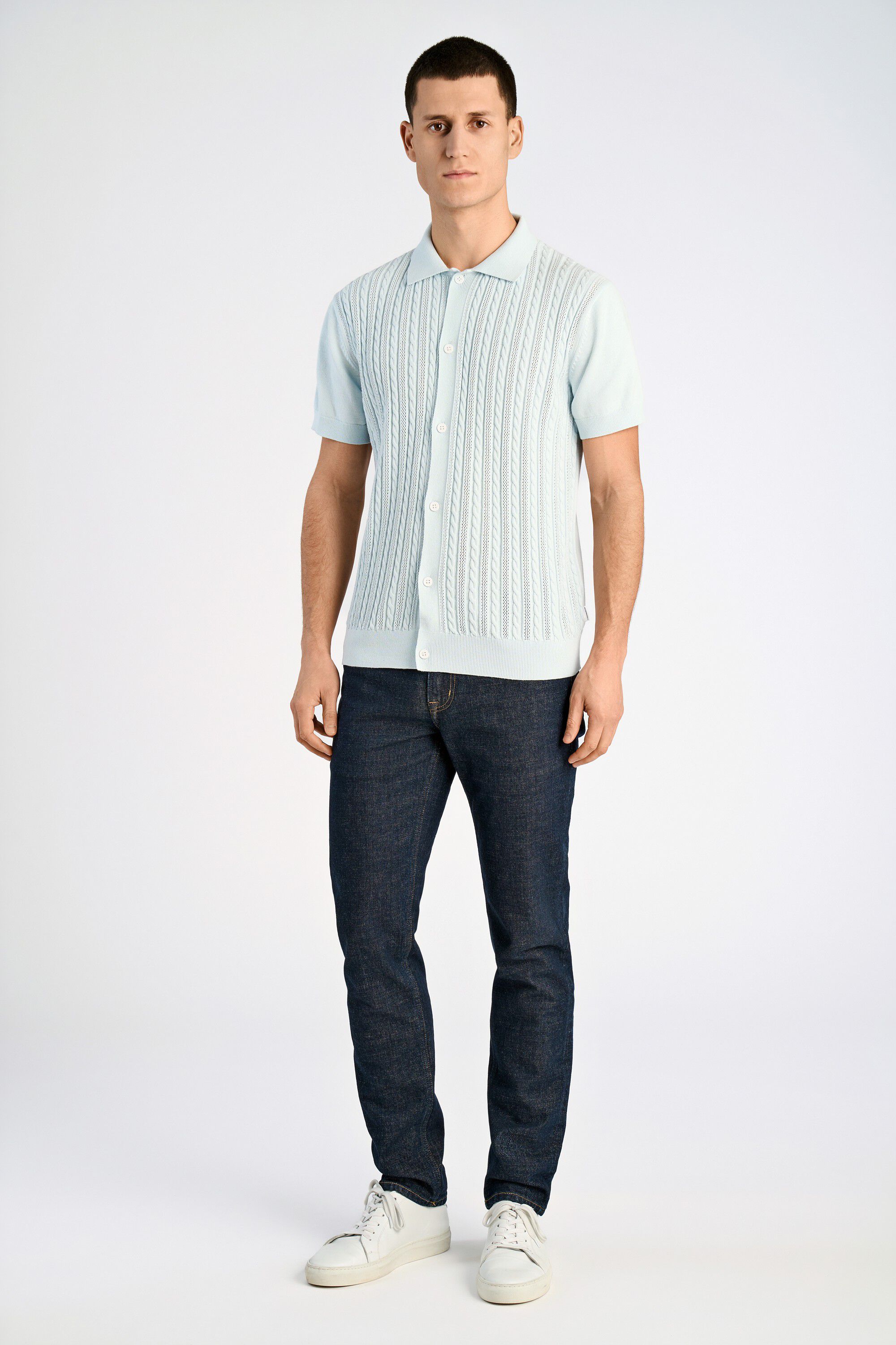 Knitted S/S cable cardigan