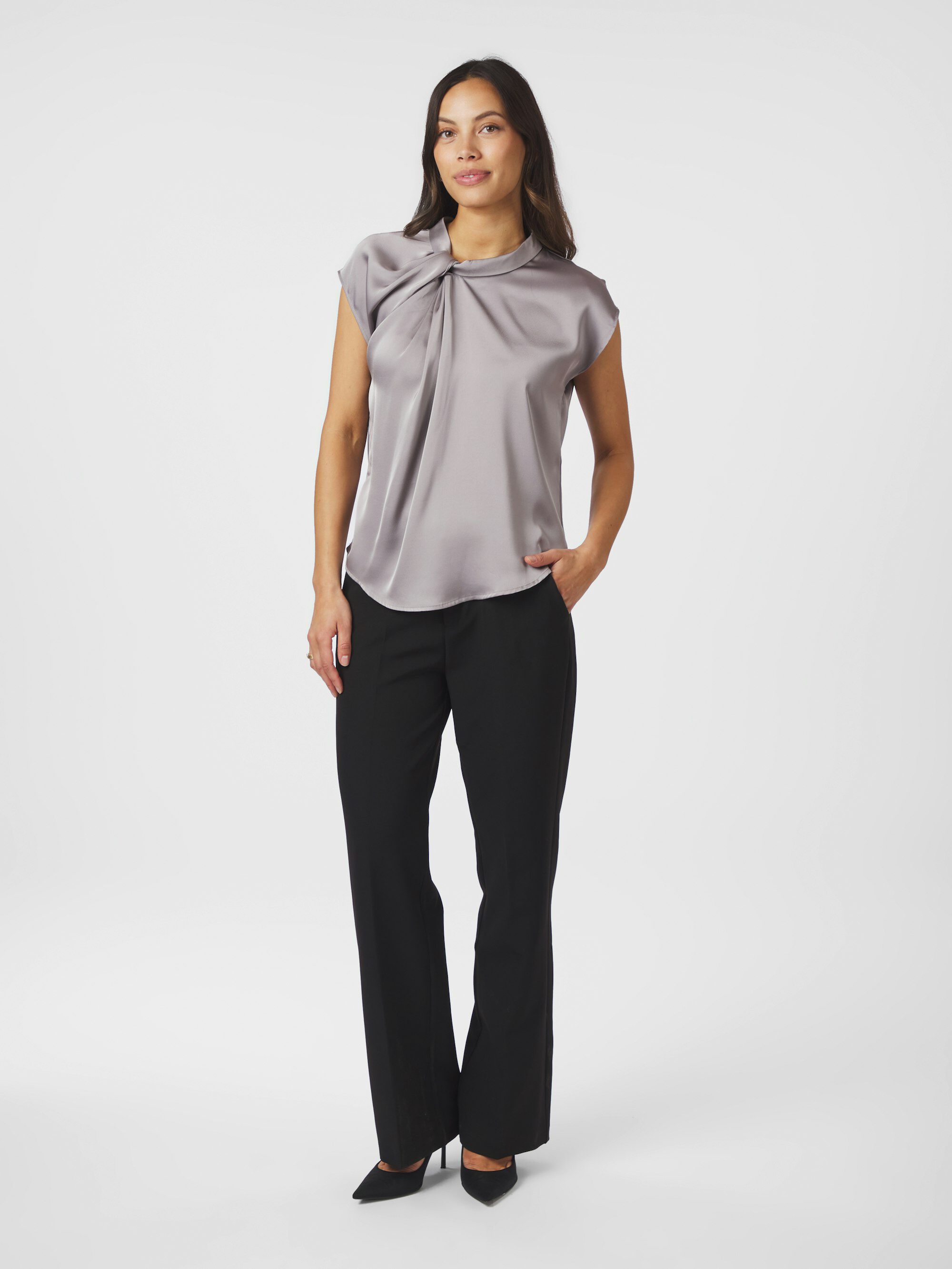 Fleur Drapy Satin Blouse