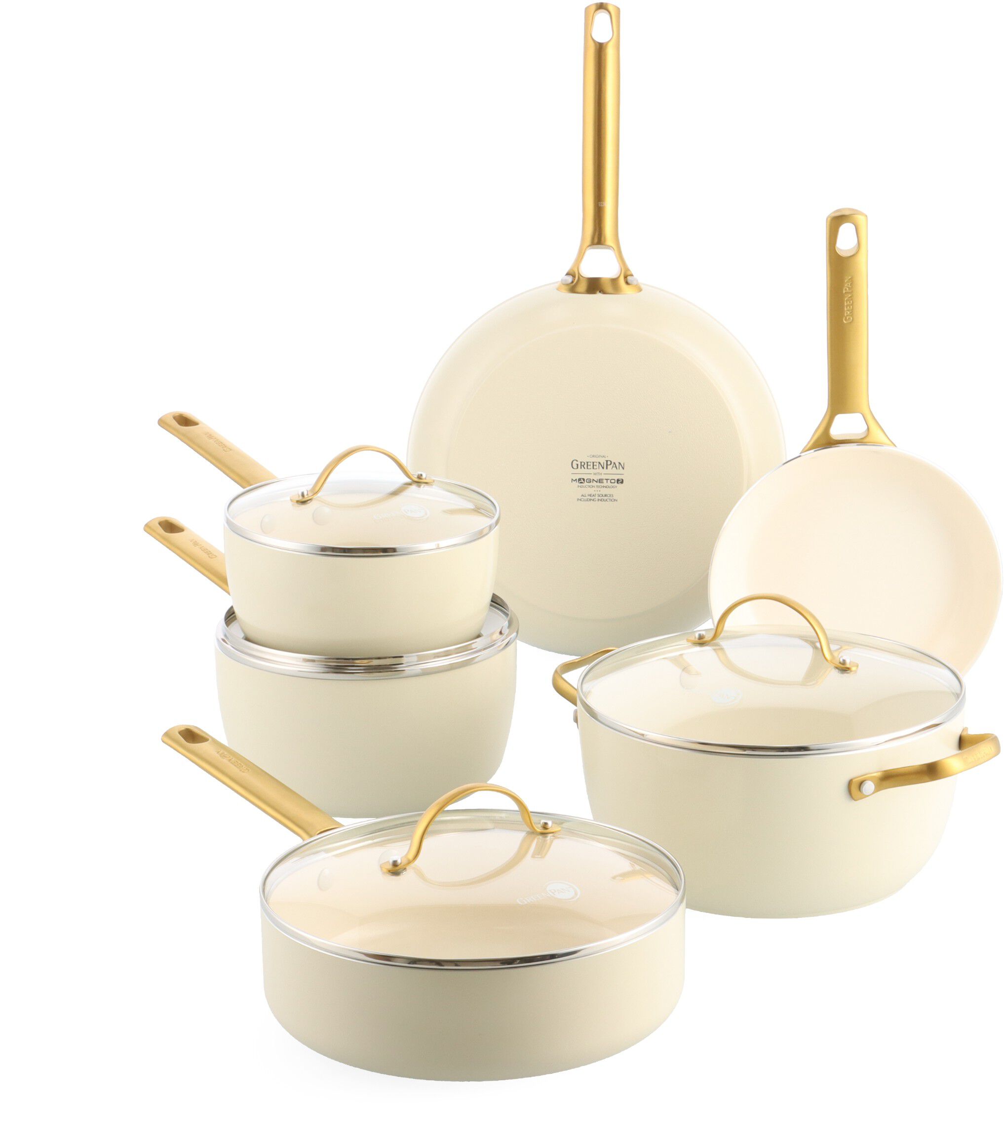Greepan Padova Cookware set 610pcs Cream White