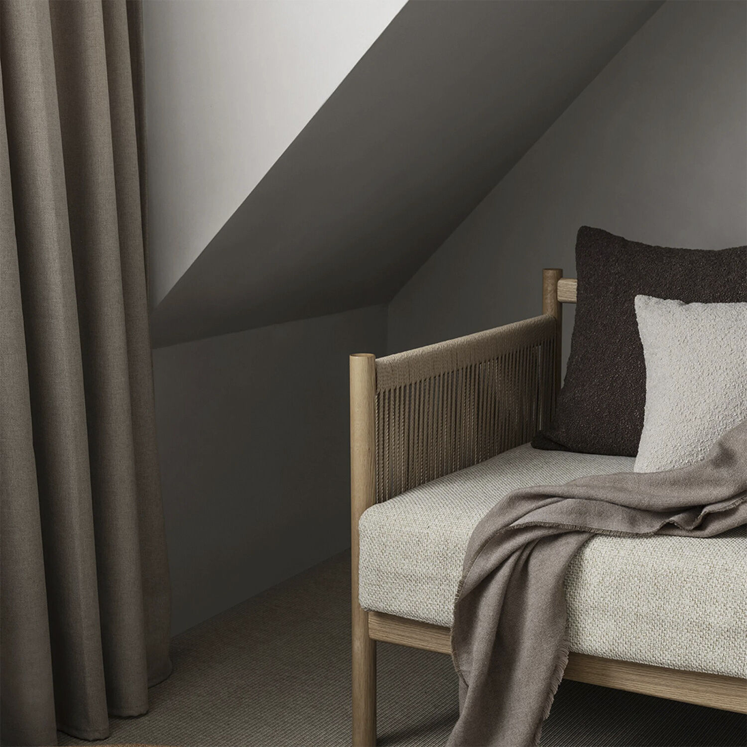 Cushion cover -BOUCLE- Colour Tan 50 x 50 cm