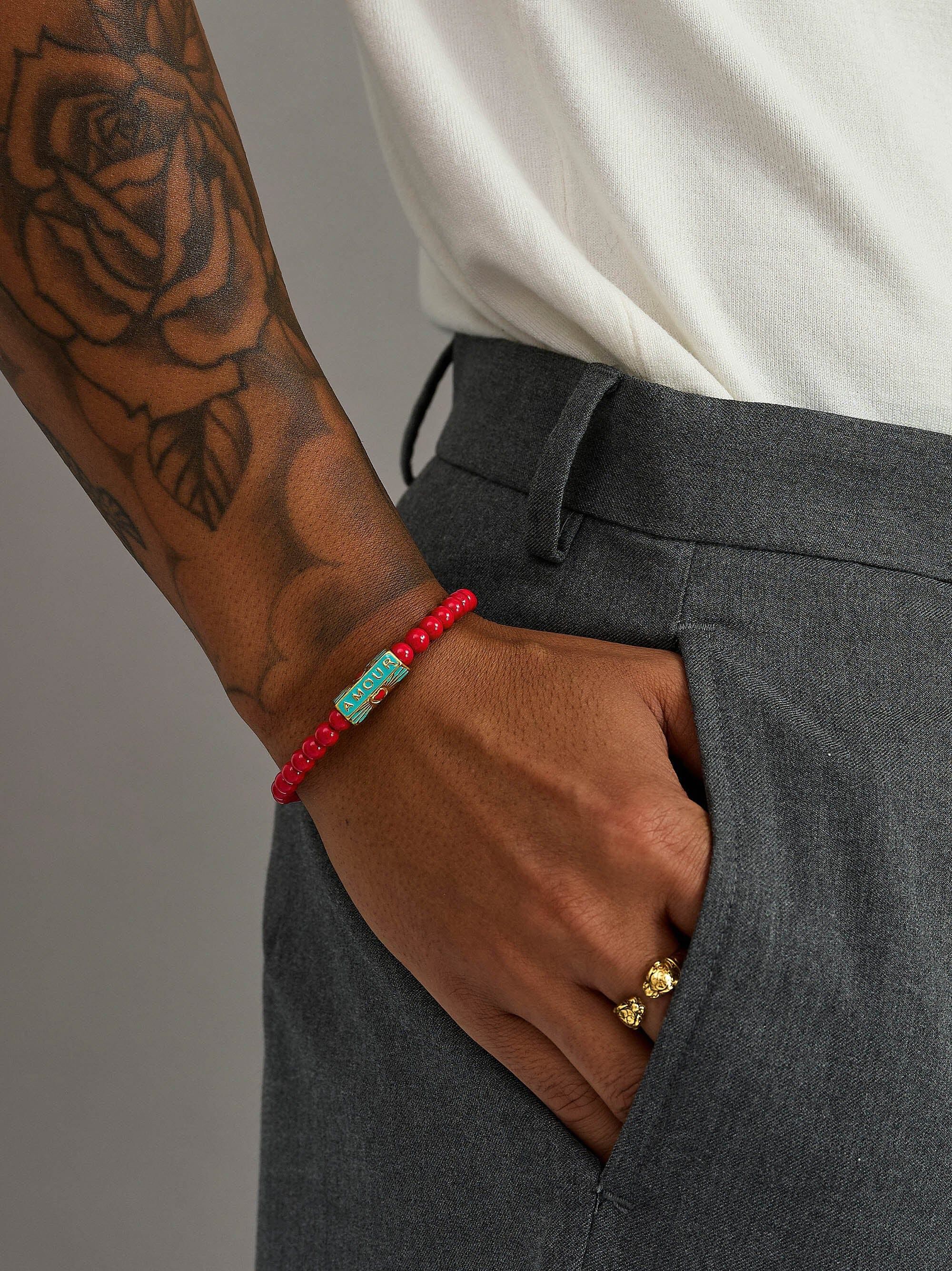 Amour Red Beaded Bracelet