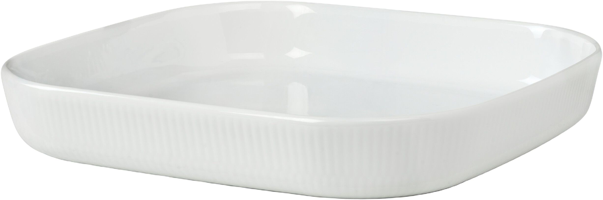 White Fluted Square Ovenware 30x30cm
