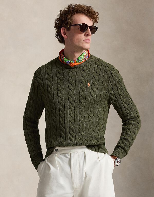 Cable-Knit Cotton Sweater