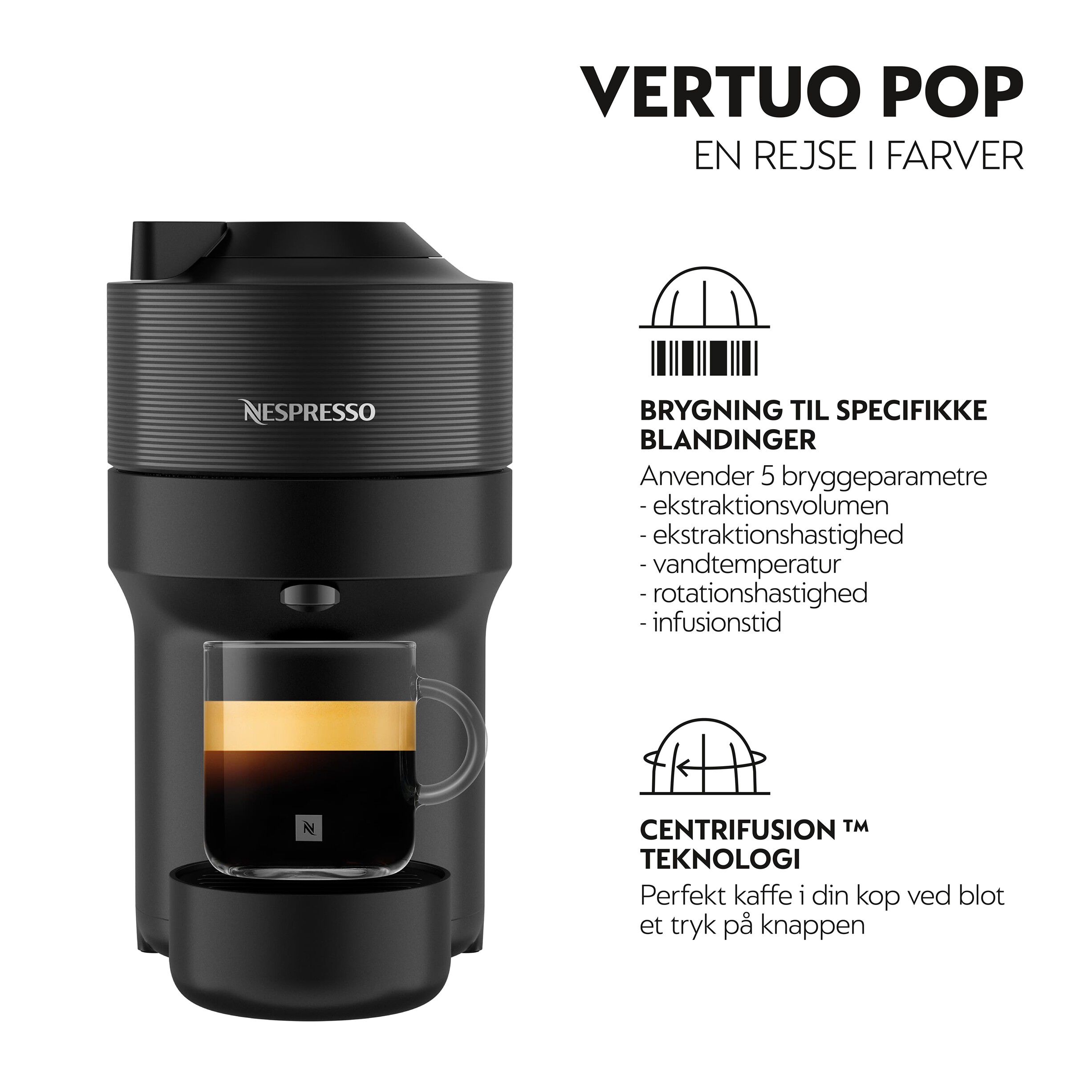 Nespresso Vertuo Pop coffee machine fraDeLonghi, Liquorice Bl