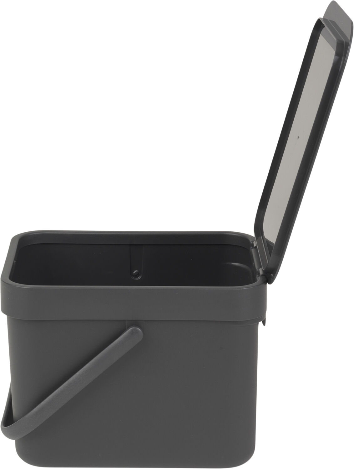 Affaldsspand m/l&aring;g sort.kon. 6 ltr