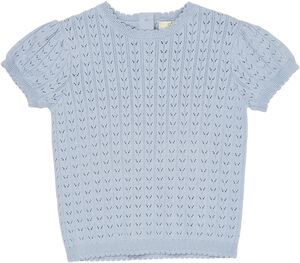 KNITTED POINTELLE BLOUSE