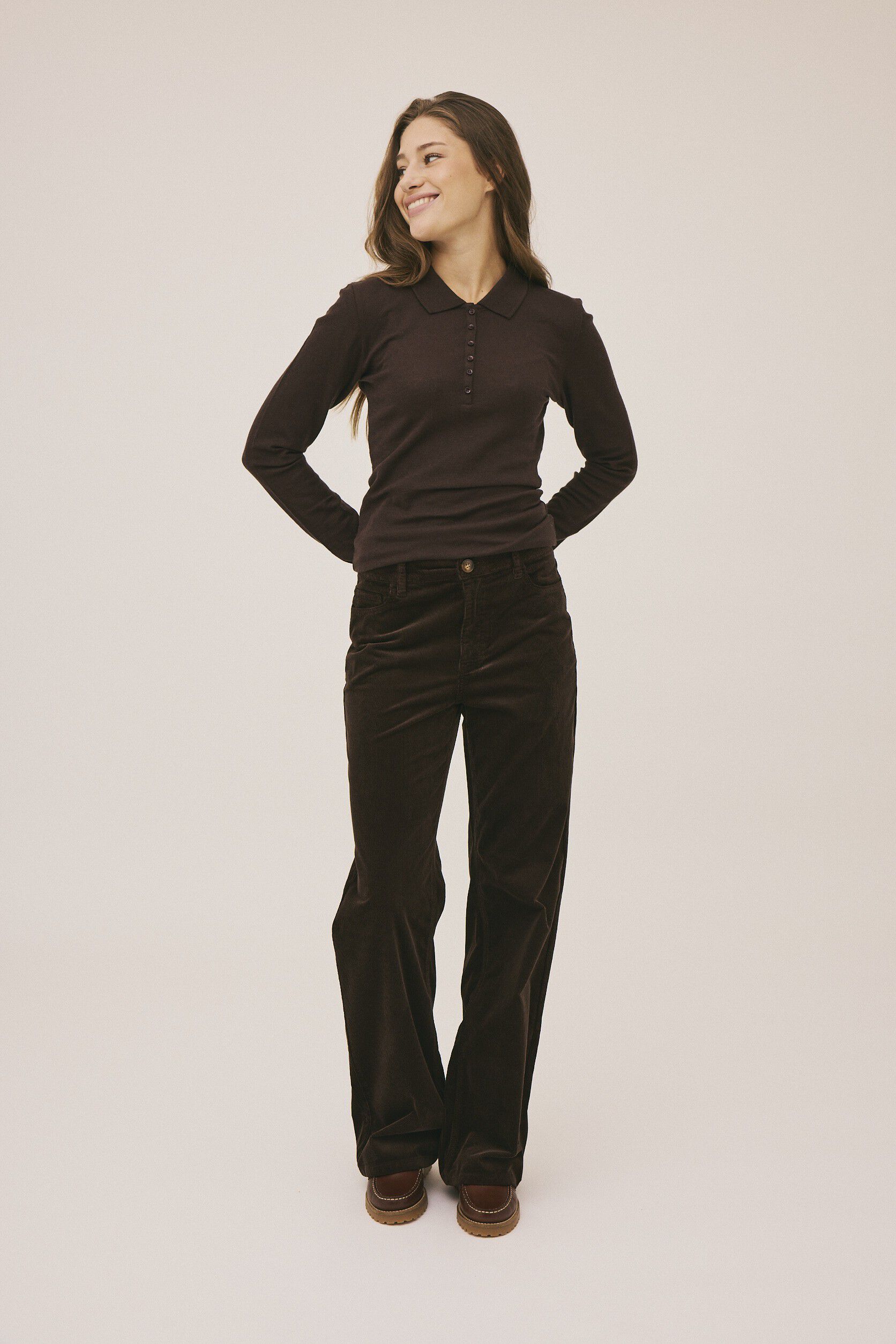 Cilla 12 Lang&aelig;rmede polo strik - 100% Merino uld RWS