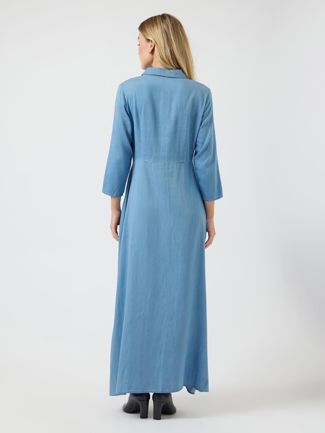 YASSAVANNA 3/4 LONG CHAMBRAY DRESS