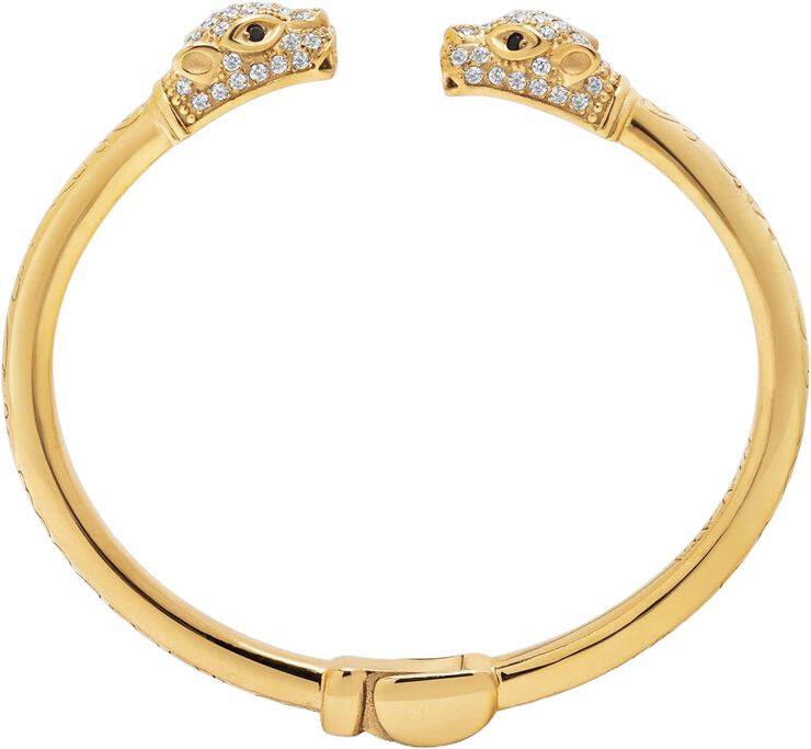 Women's CZ Panther Bangle in Gold