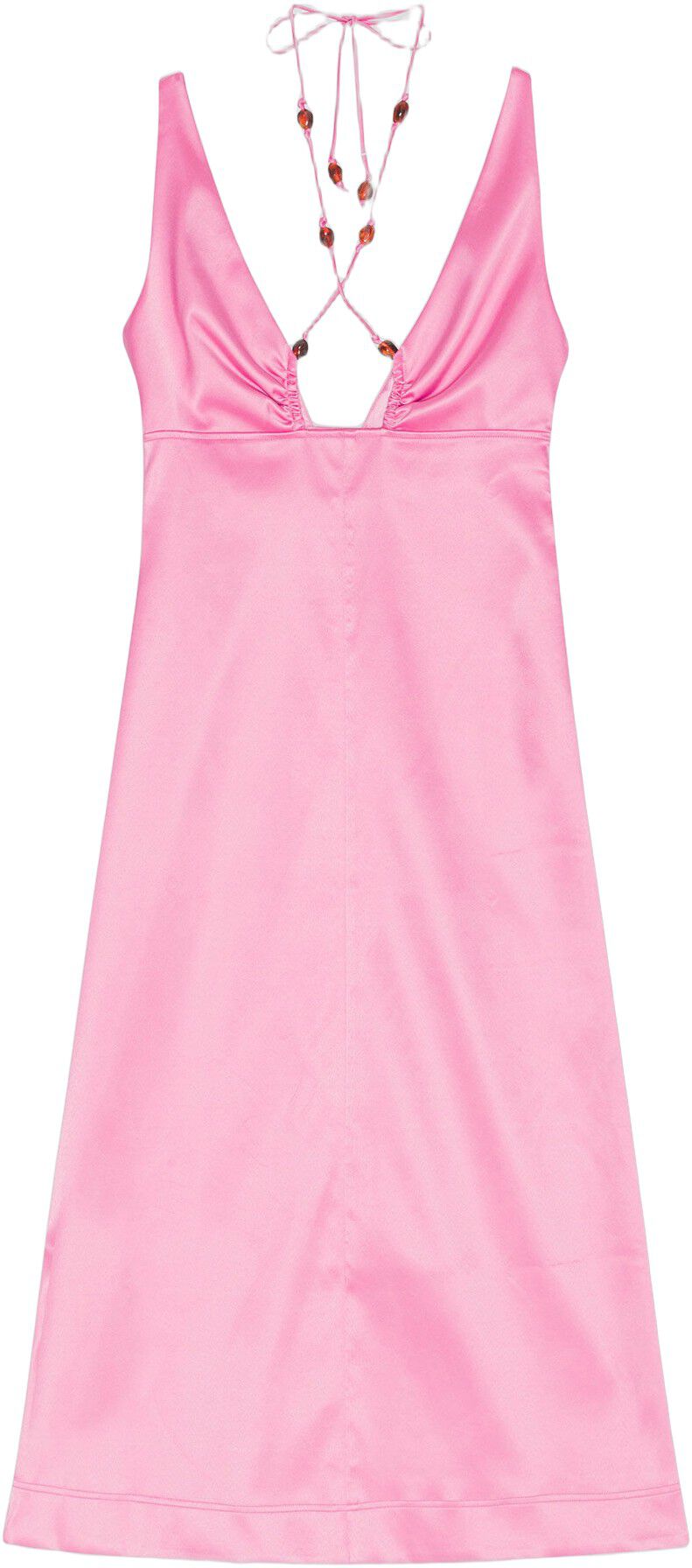 Double Satin Halter-Neck Dress