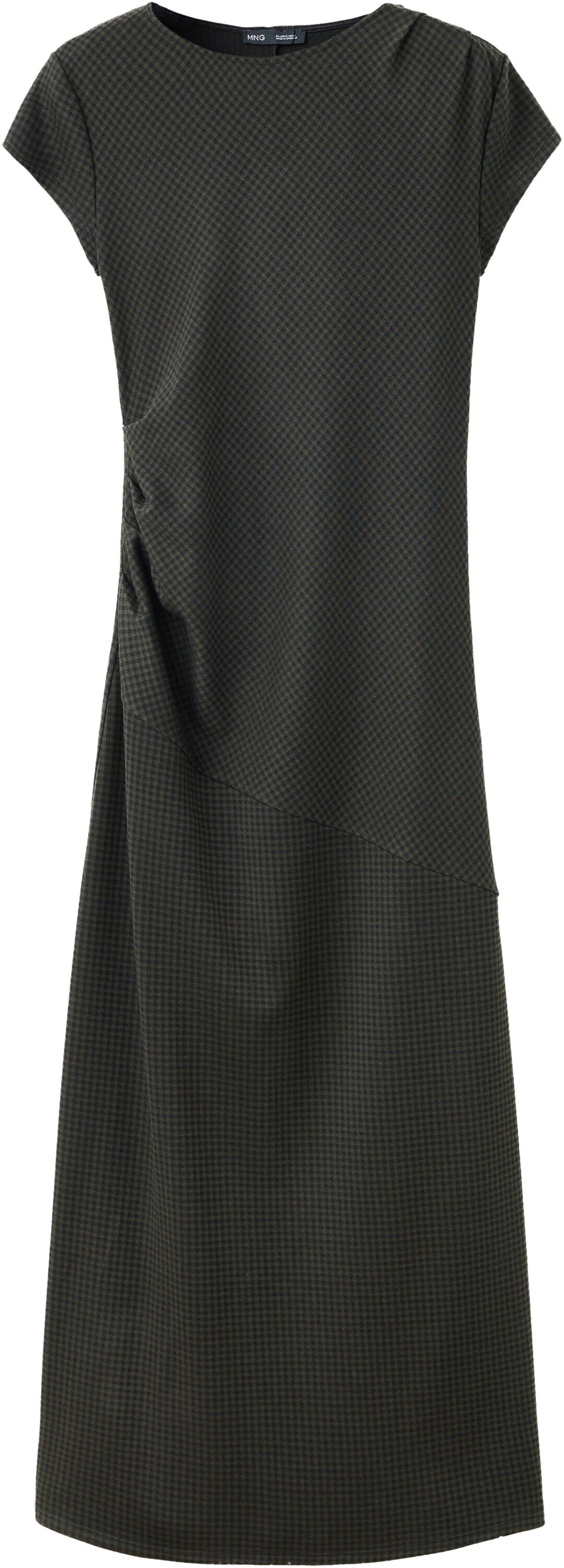 Gathered check dress