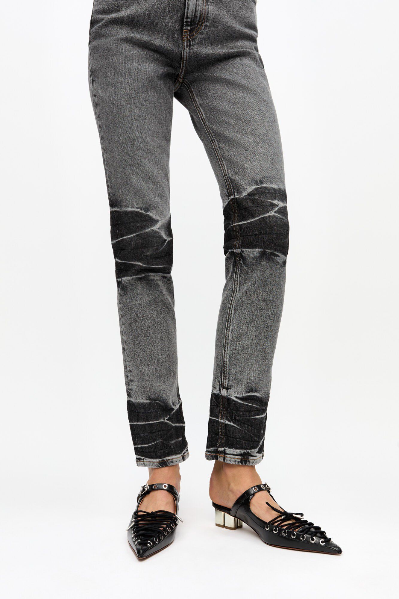 Eyelets Lace Up Mule Crinkle Oleate