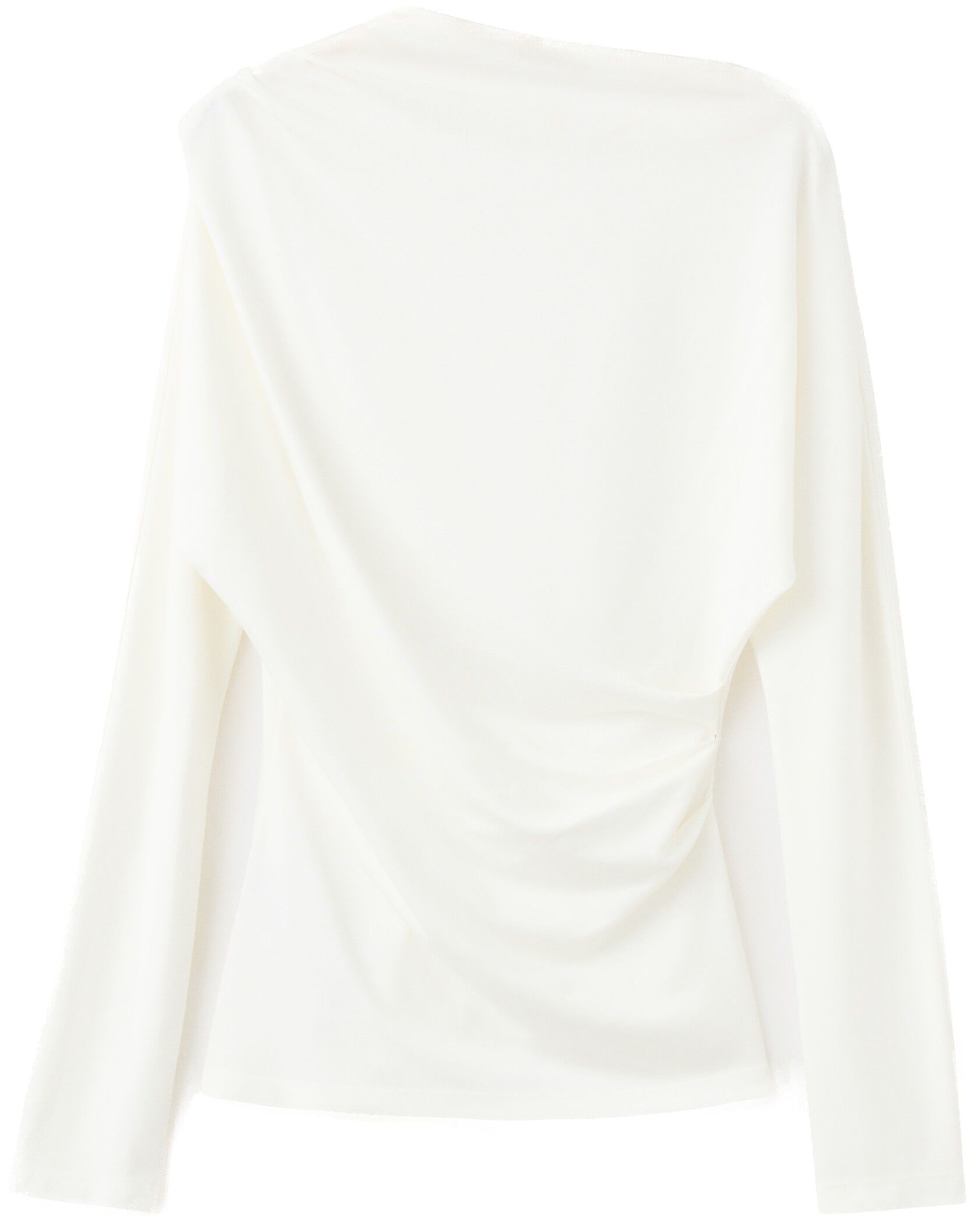 Boat neck T-shirt with draped detai