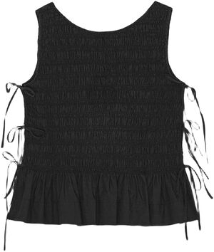 Cotton Poplin Smock Tie String Top