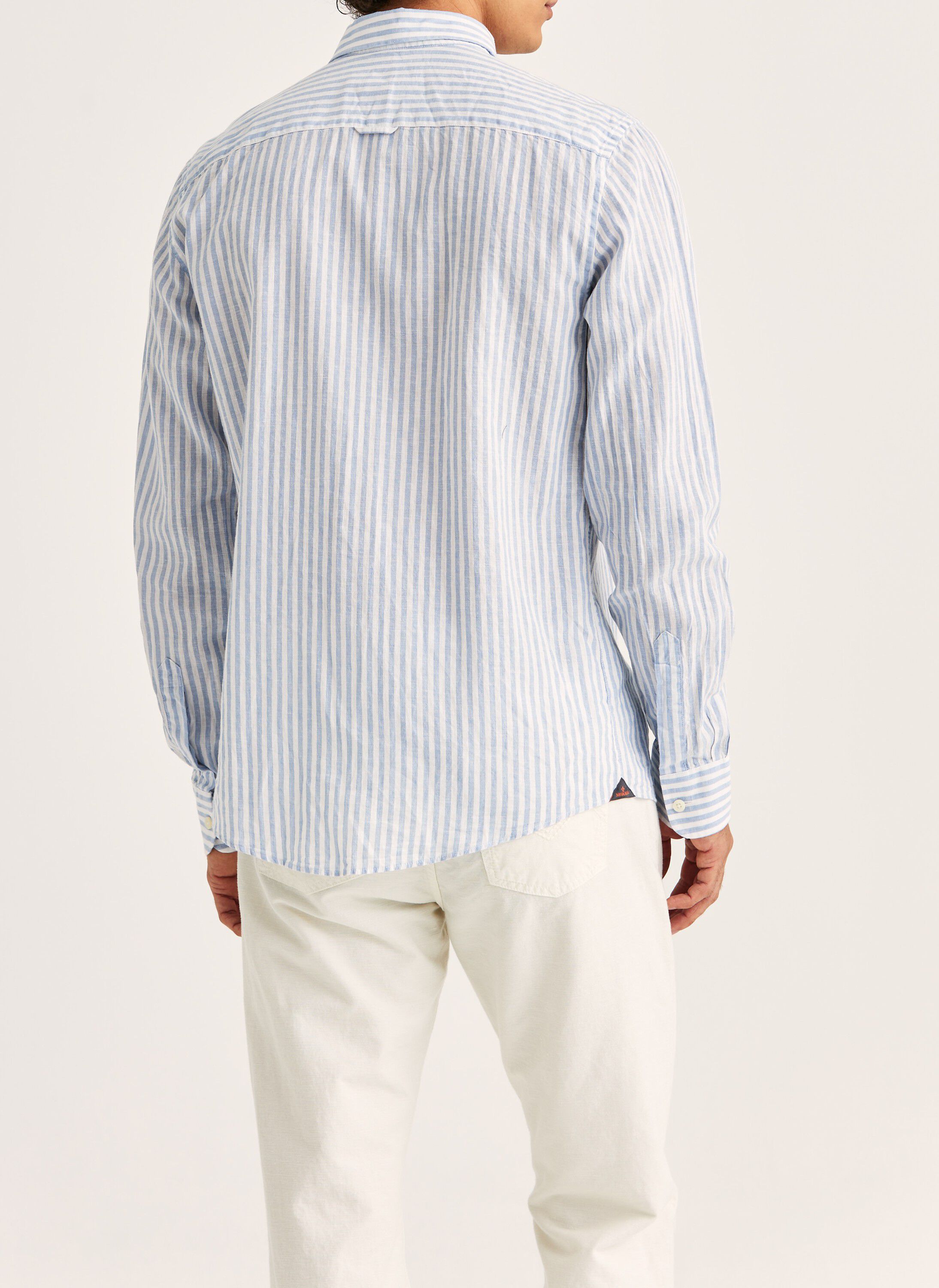 Douglas Linen Stripe Shirt-Classic Fit
