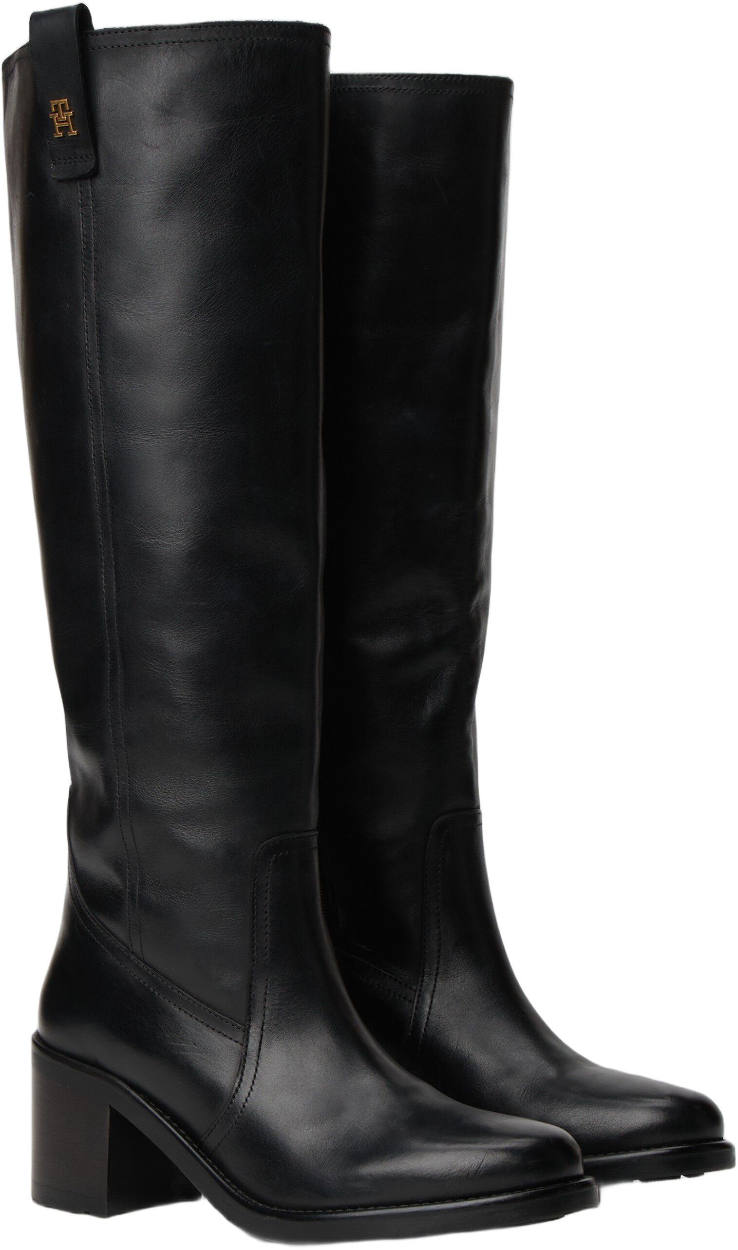 RIDING LTHR LONG BOOT BLOCK HEEL