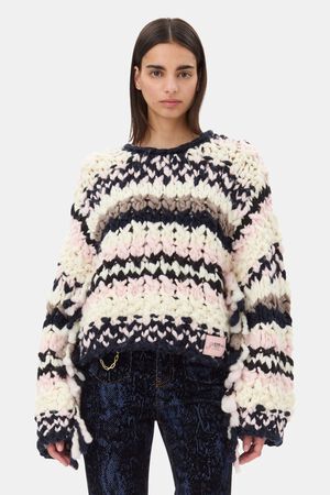 Wool Roving Handknit Crewneck