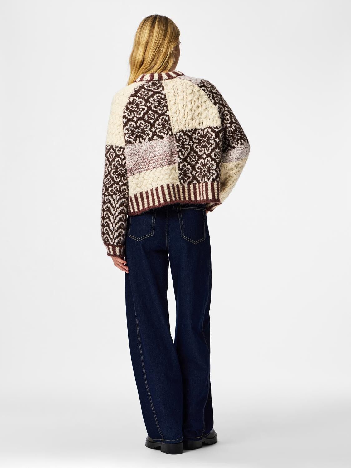 PCFUSION LS O-NECK COLORBLOCK KNIT