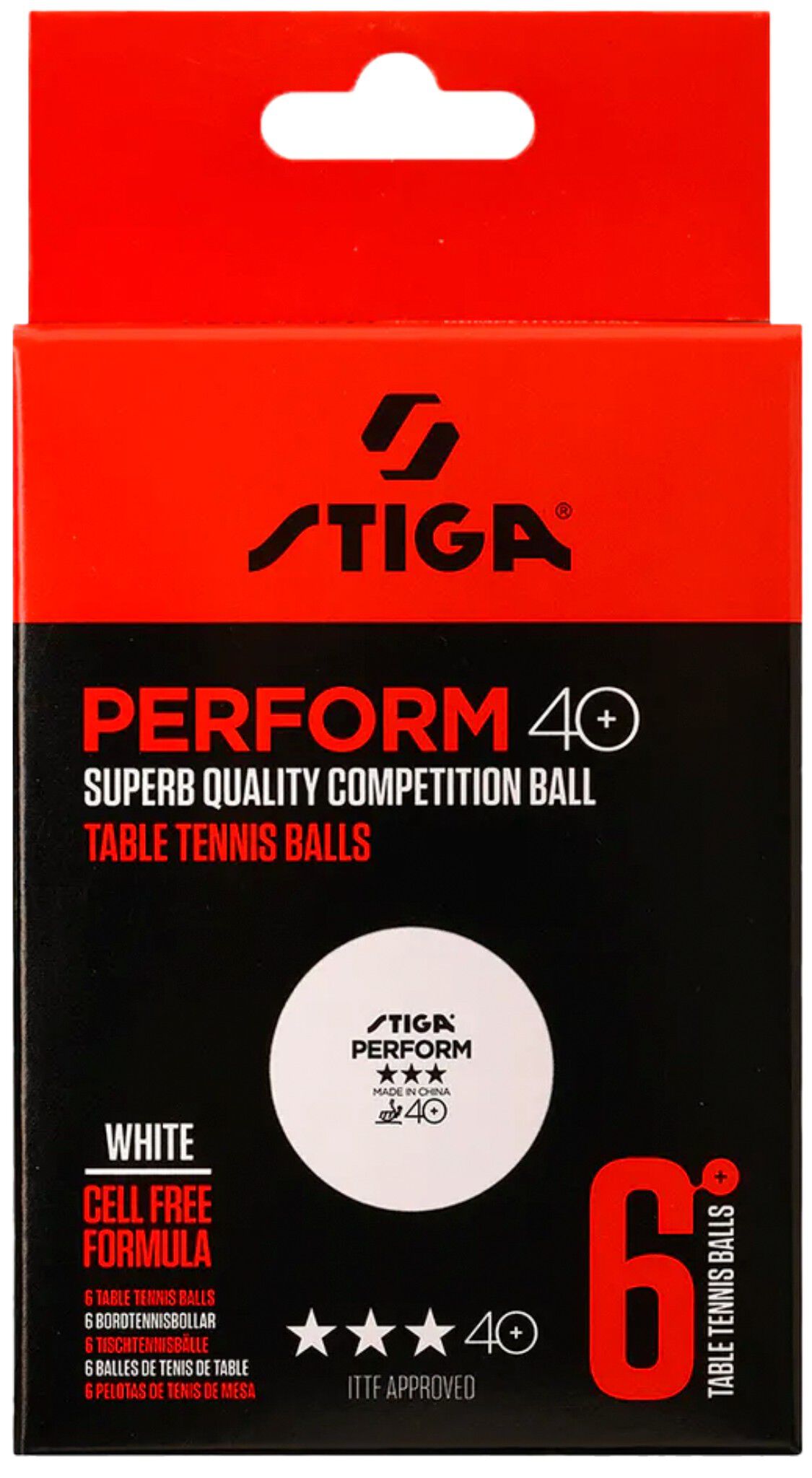 Perform 3-star ABS 6 stk. Bordtennisbolde