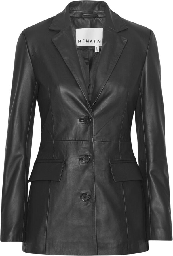Fitted Leather Blazer