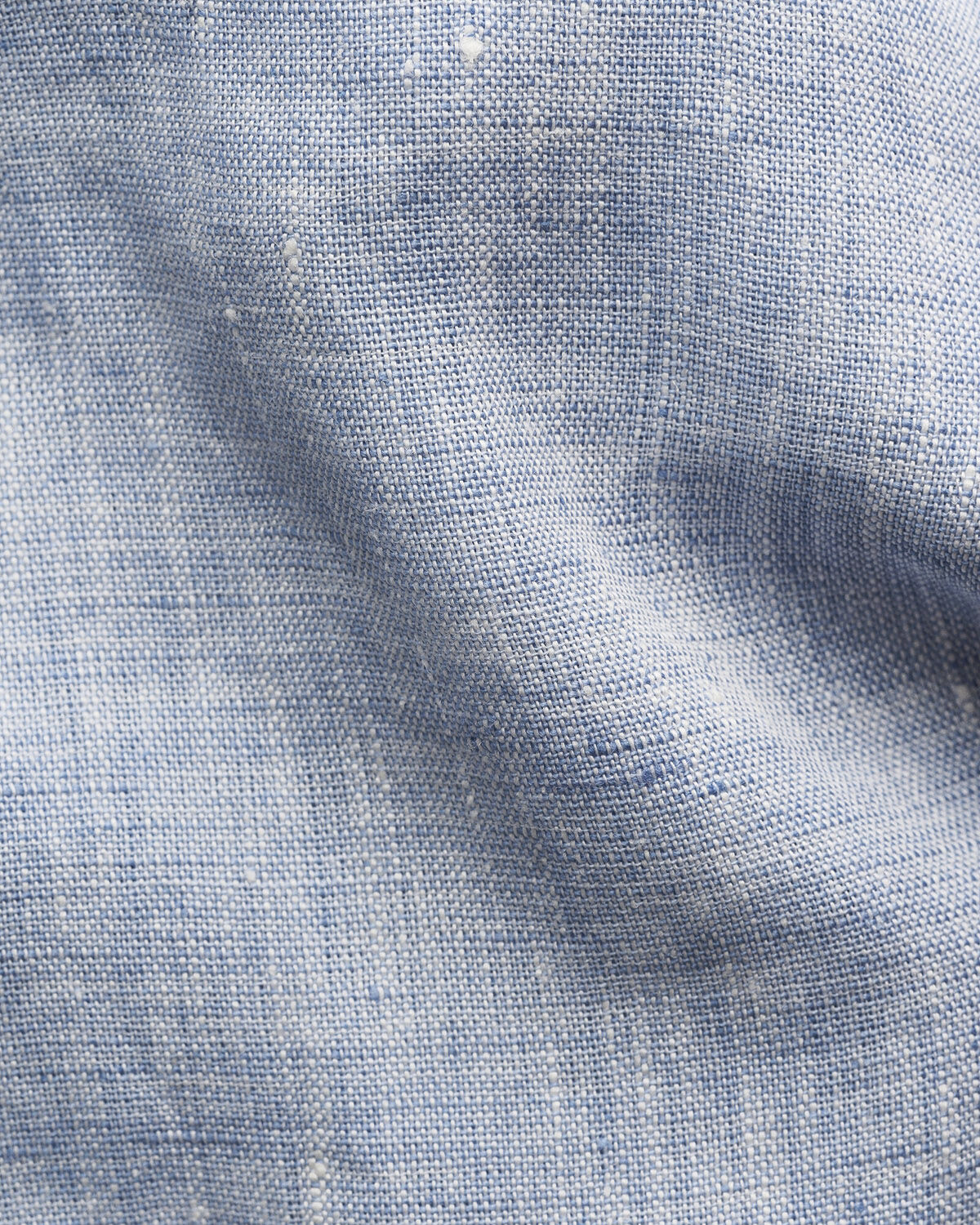 Slim Fit Light blue Solid Plain Weave Linen Shirt