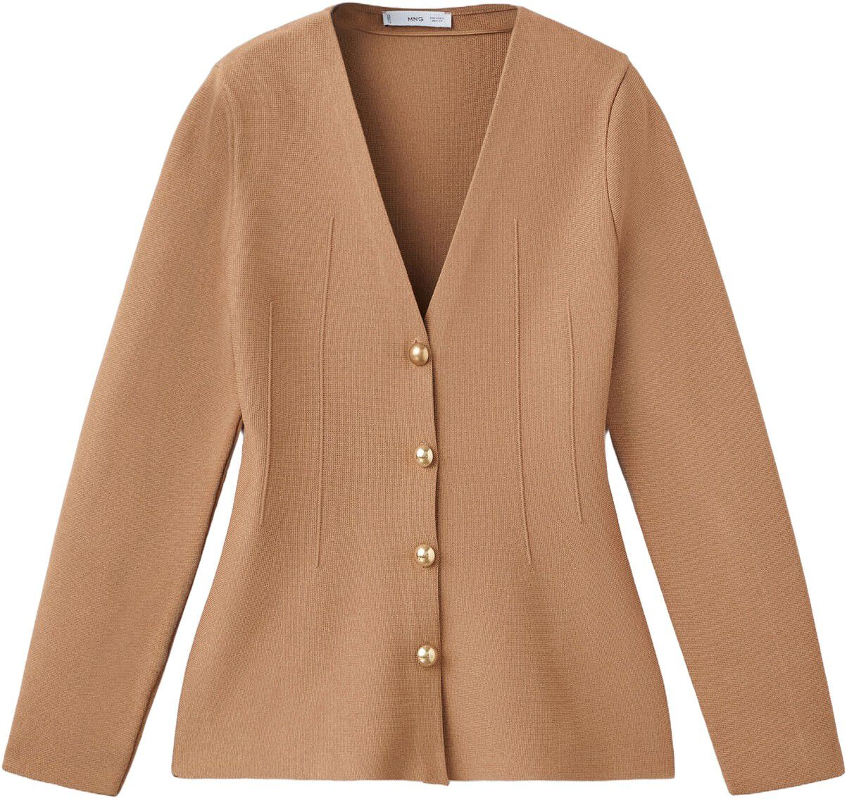 Fitted knitted jacket with buttons