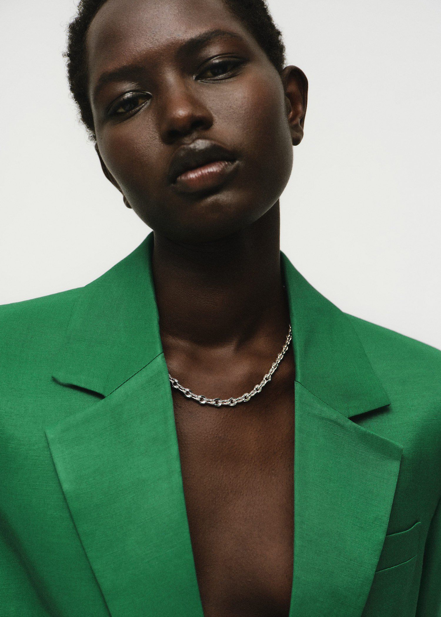 Linen-blend suit jacket