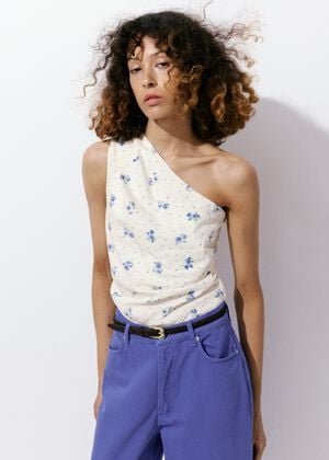 Floral asymmetrical top