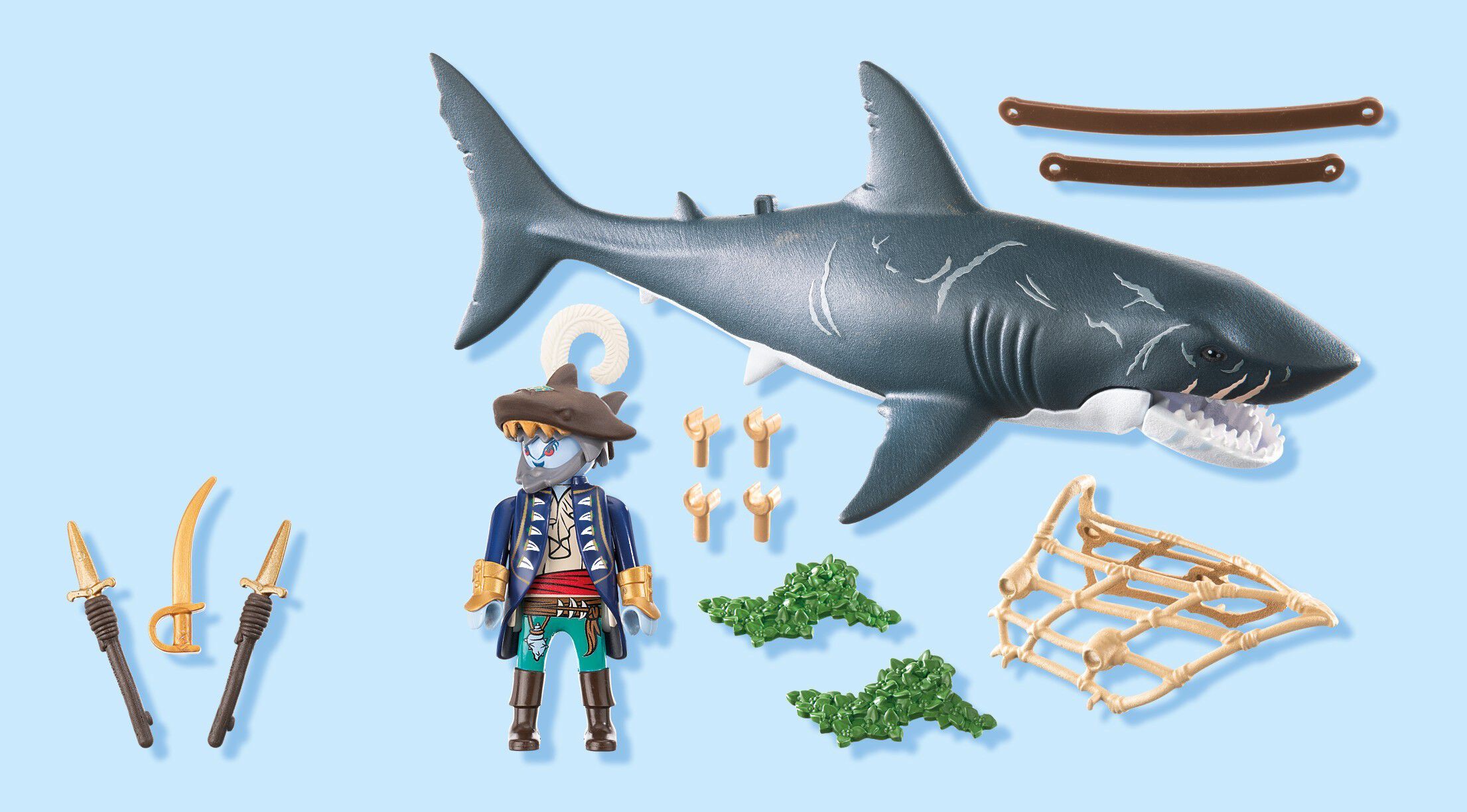 Giant Shark with Pirate