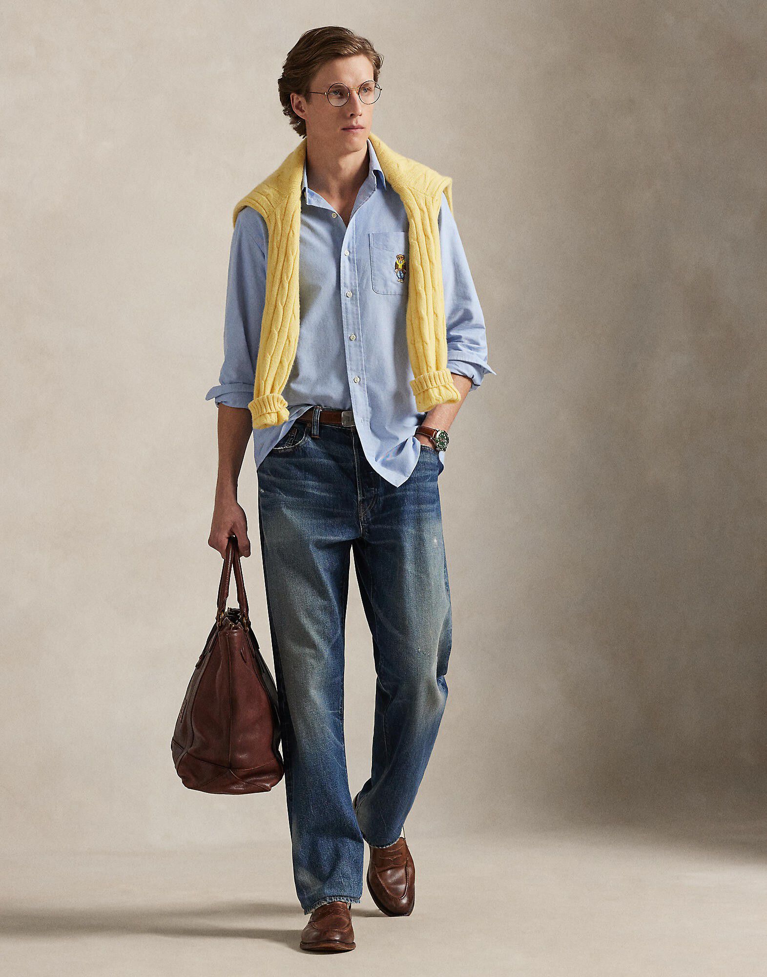 Custom Fit Polo Bear Oxford Shirt