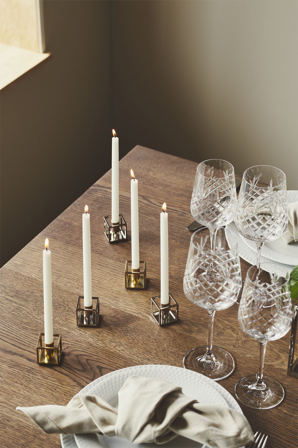 Kubus Candle Holder, Micro Gold-Pla