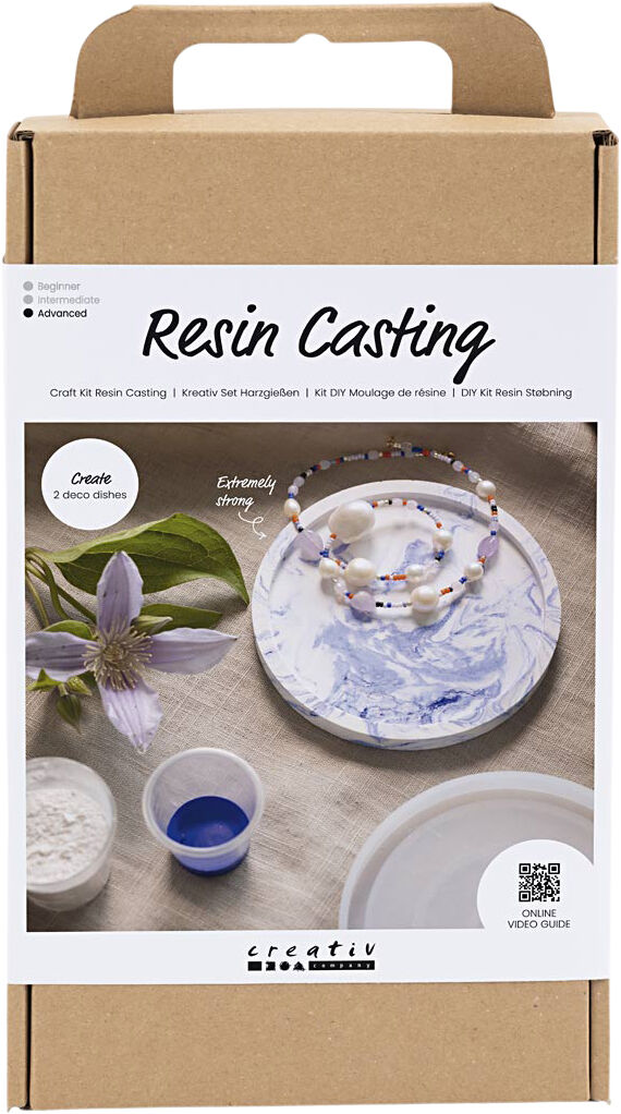 DIY Kit Resin St&oslash;bning, Rund bakke med marmorering