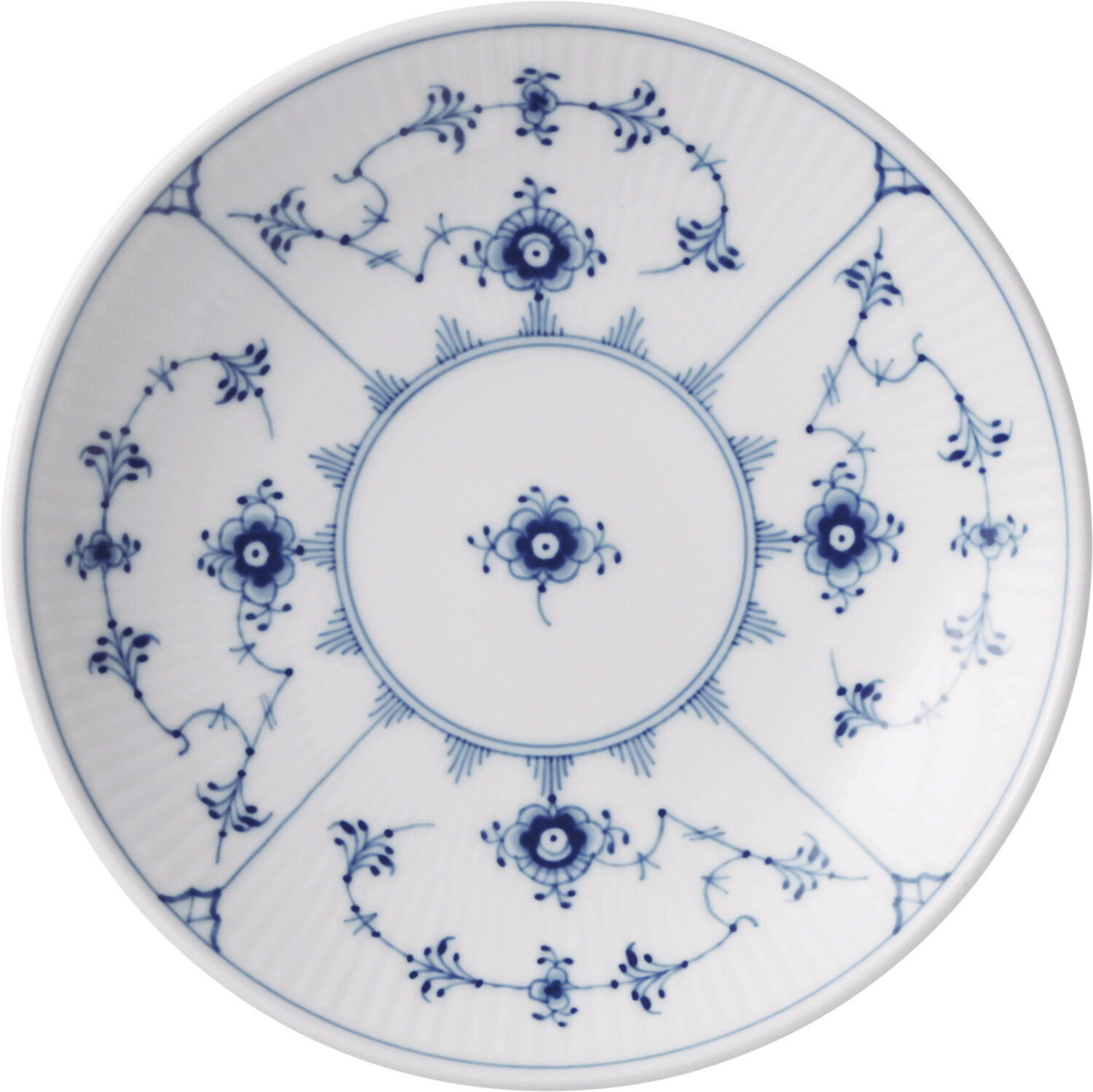 Musselmalet Riflet tallerken coupe 15 cm