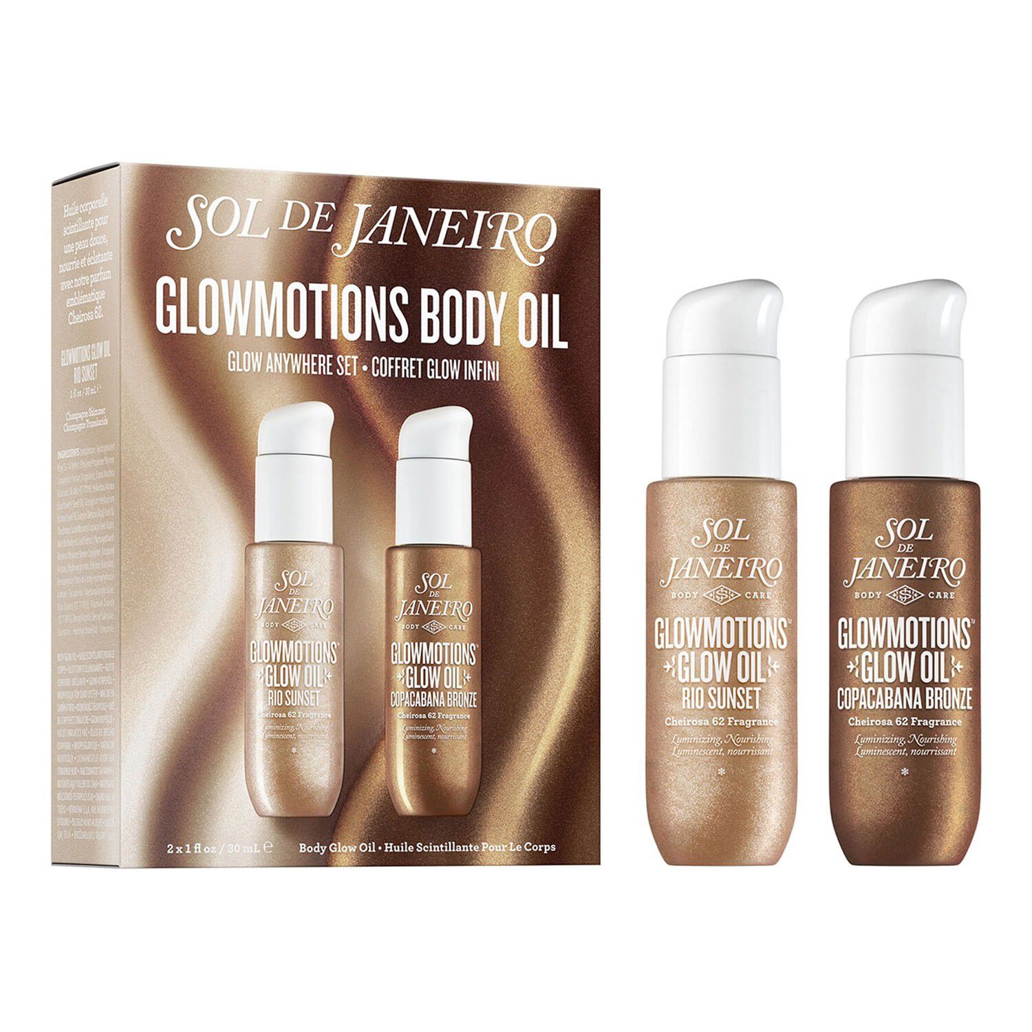 Glowmotions Set - S&aelig;t med glitrende og n&aelig;rende kropsolier