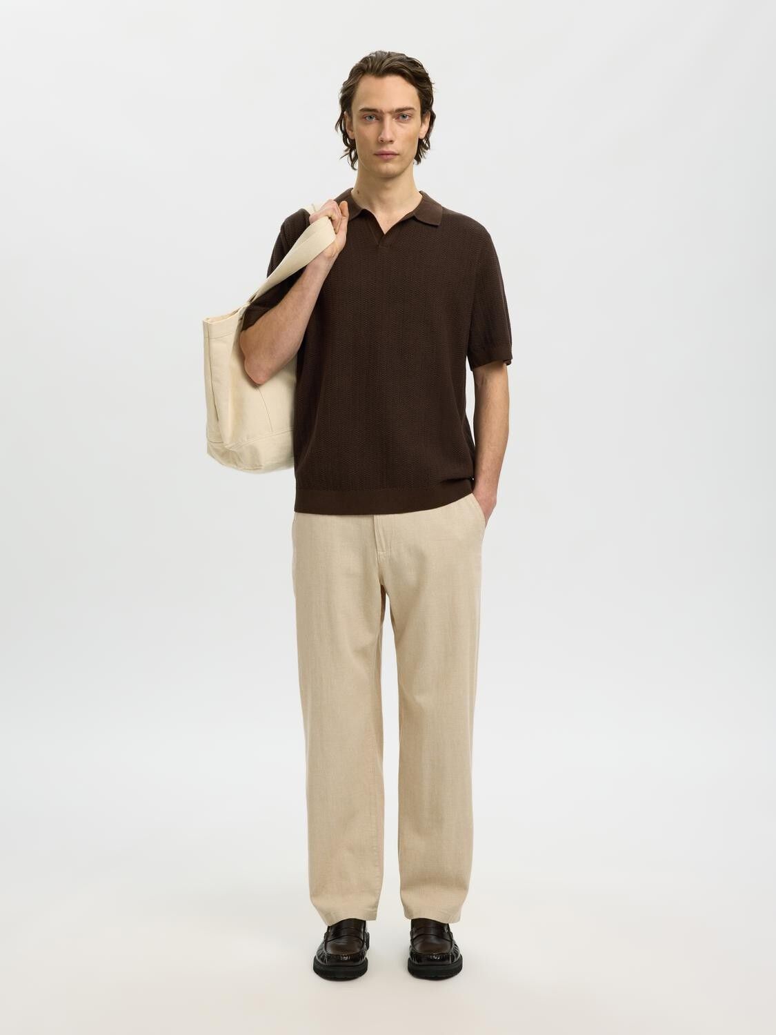 SLH220-LOOSE BRODY LINEN BLD PANT N