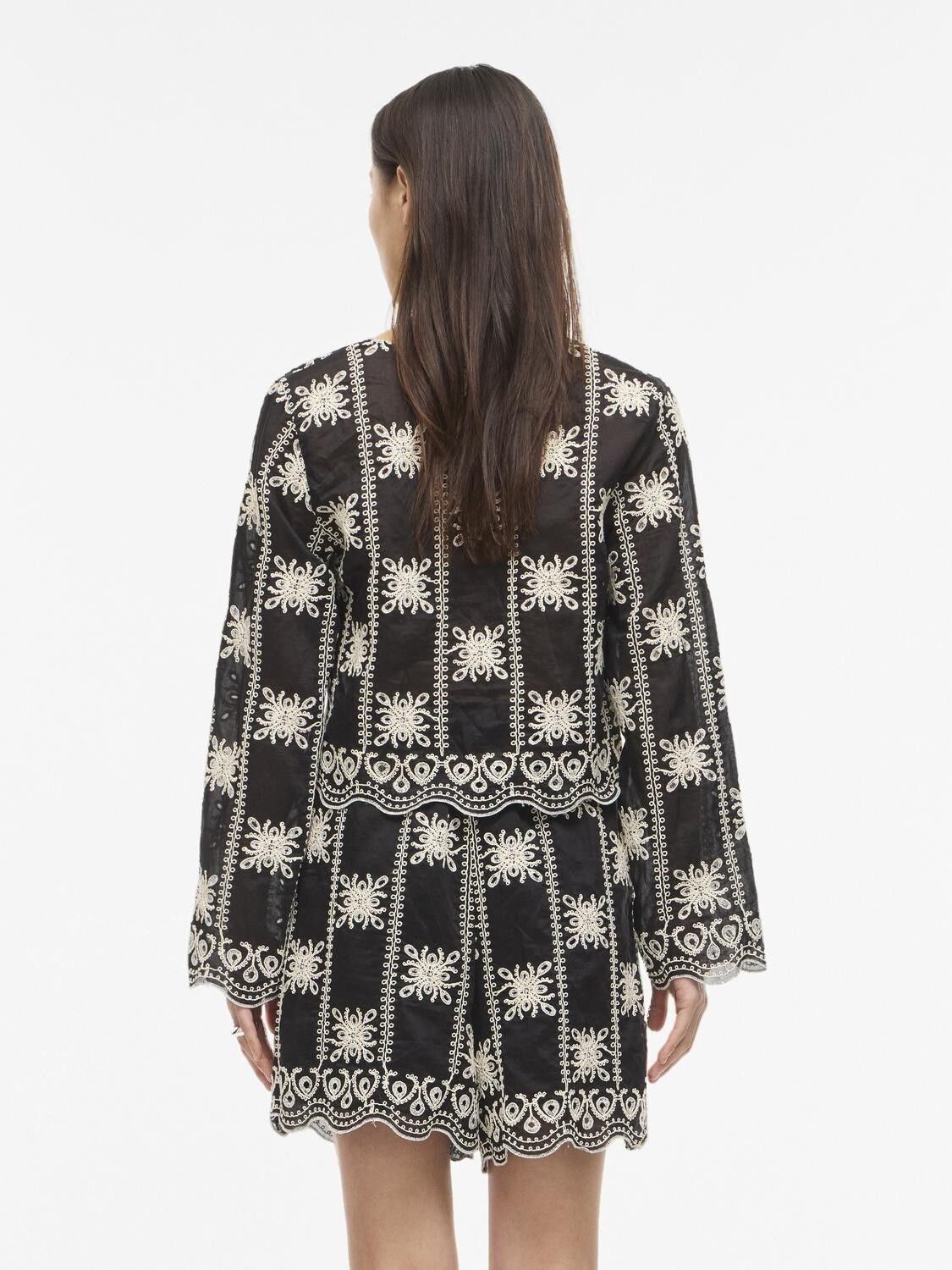 ROUNALA L/S V-NECK TIE TOP