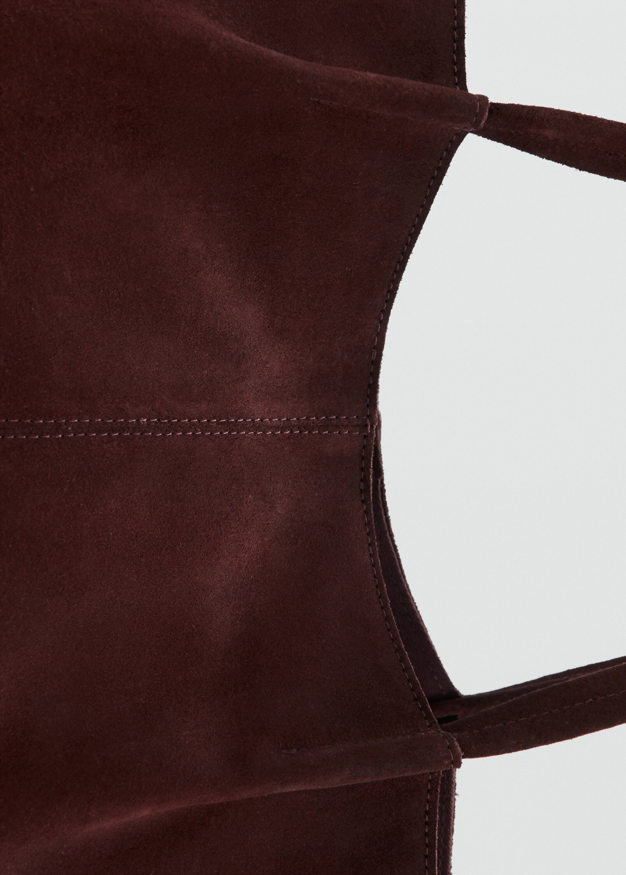 Suede leather shopper bag