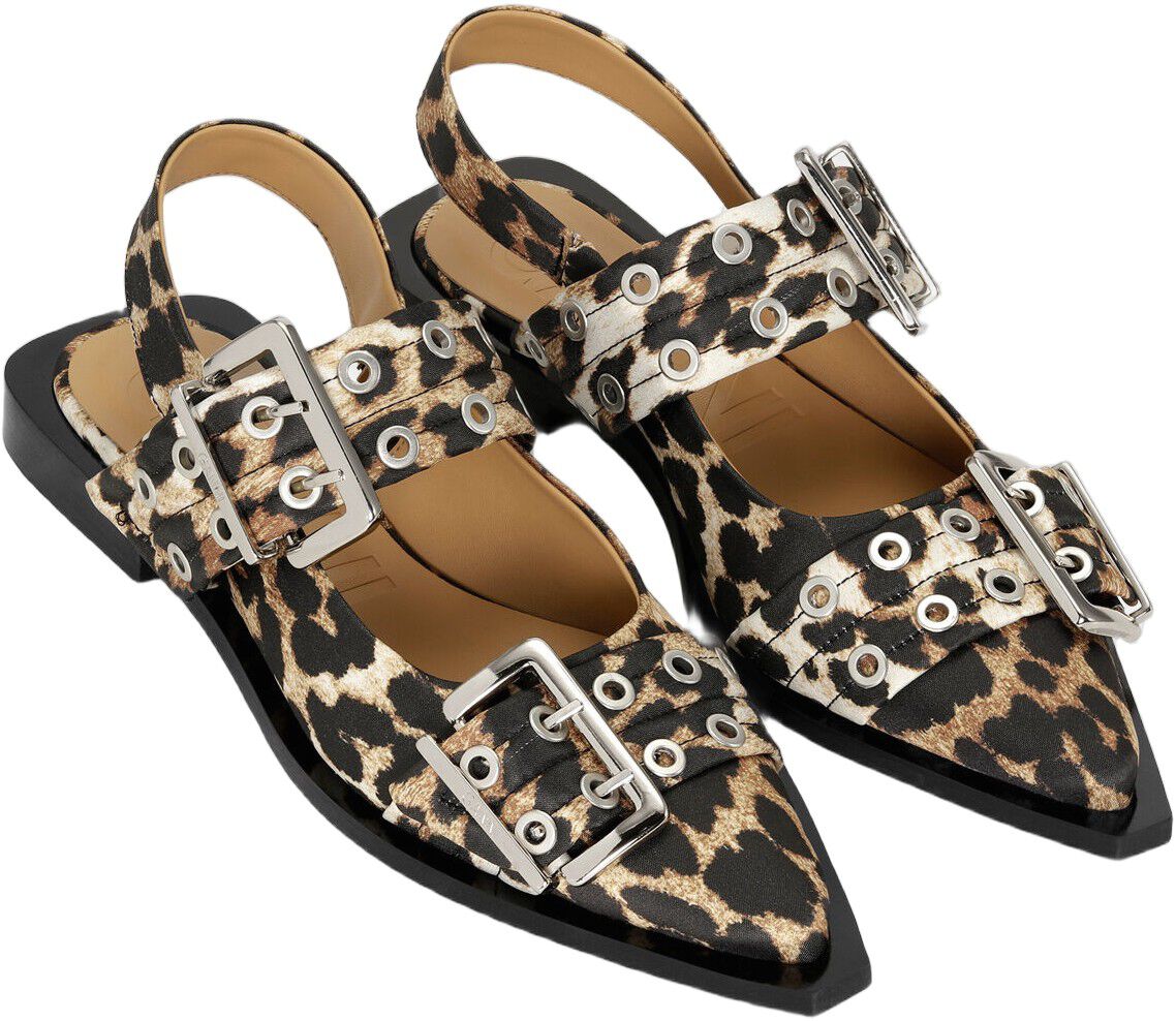 Feminine Buckle Ballerina Satin Pri