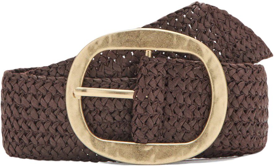 Natural fibre belt with oval buckle