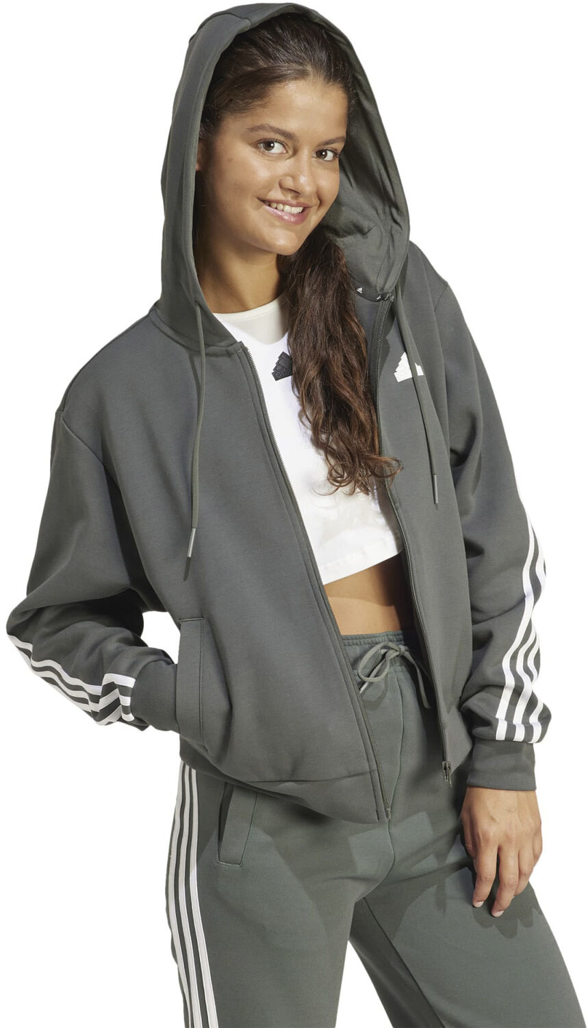 Future Icons 3-Stripes Full Zip h&aelig;ttetr&oslash;je