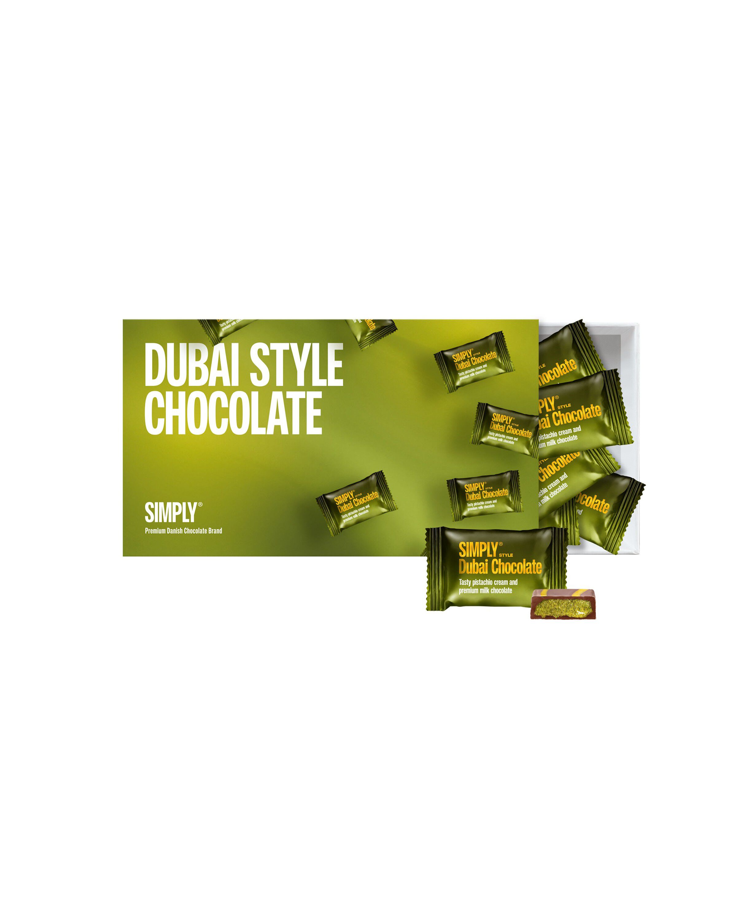 Simply&reg; DUBAI STYLE CHOCOLATE chokolade&aelig;ske (150g)
