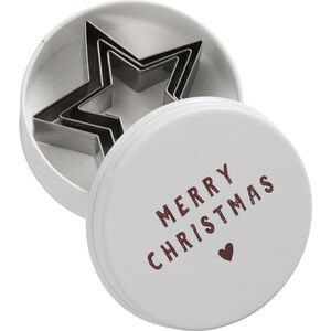 Dåse m/3 stjerne-kageudstikkere, Merry Christmas