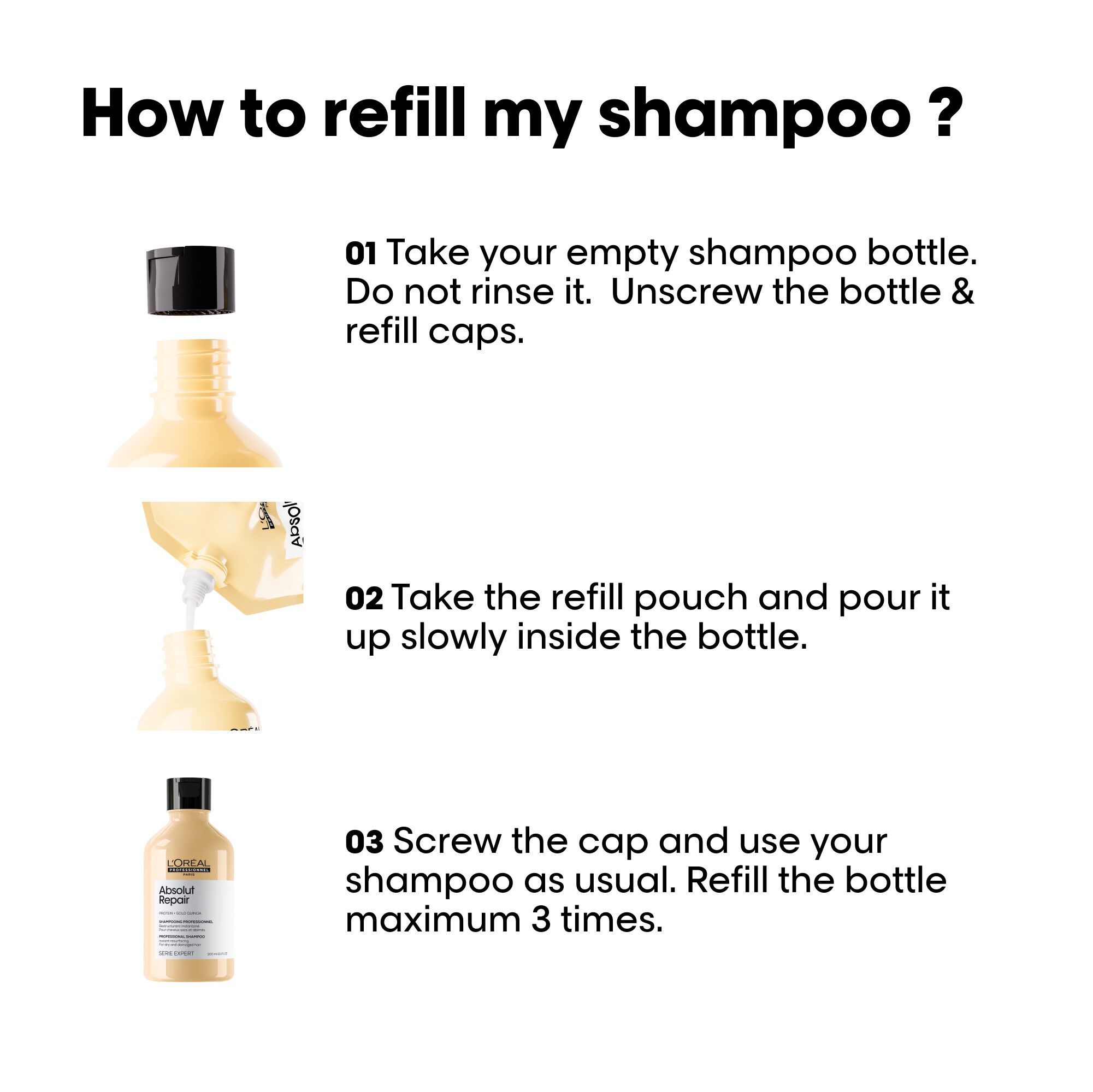 L'Or&eacute;al Professionnel Absolut Repair Gold Shampoo Refill 500ml