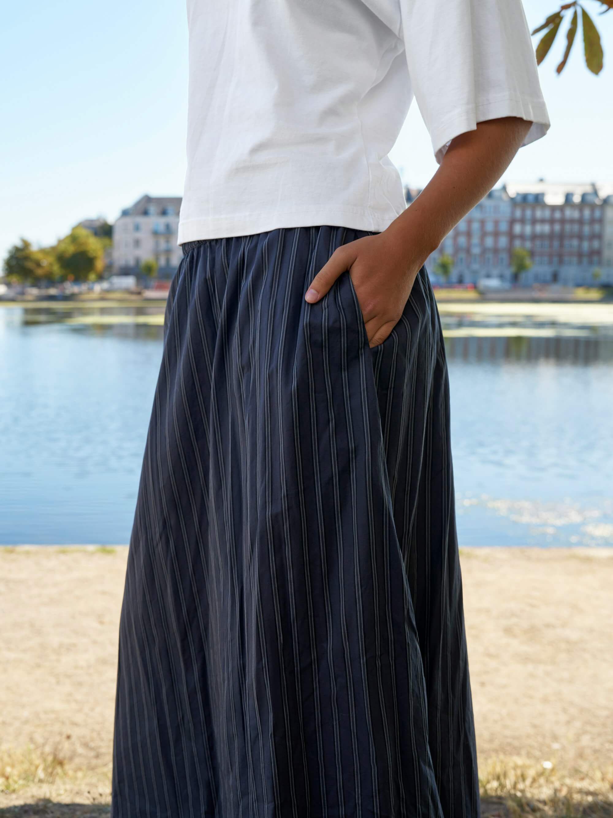 Yara Long Stripy Skirt