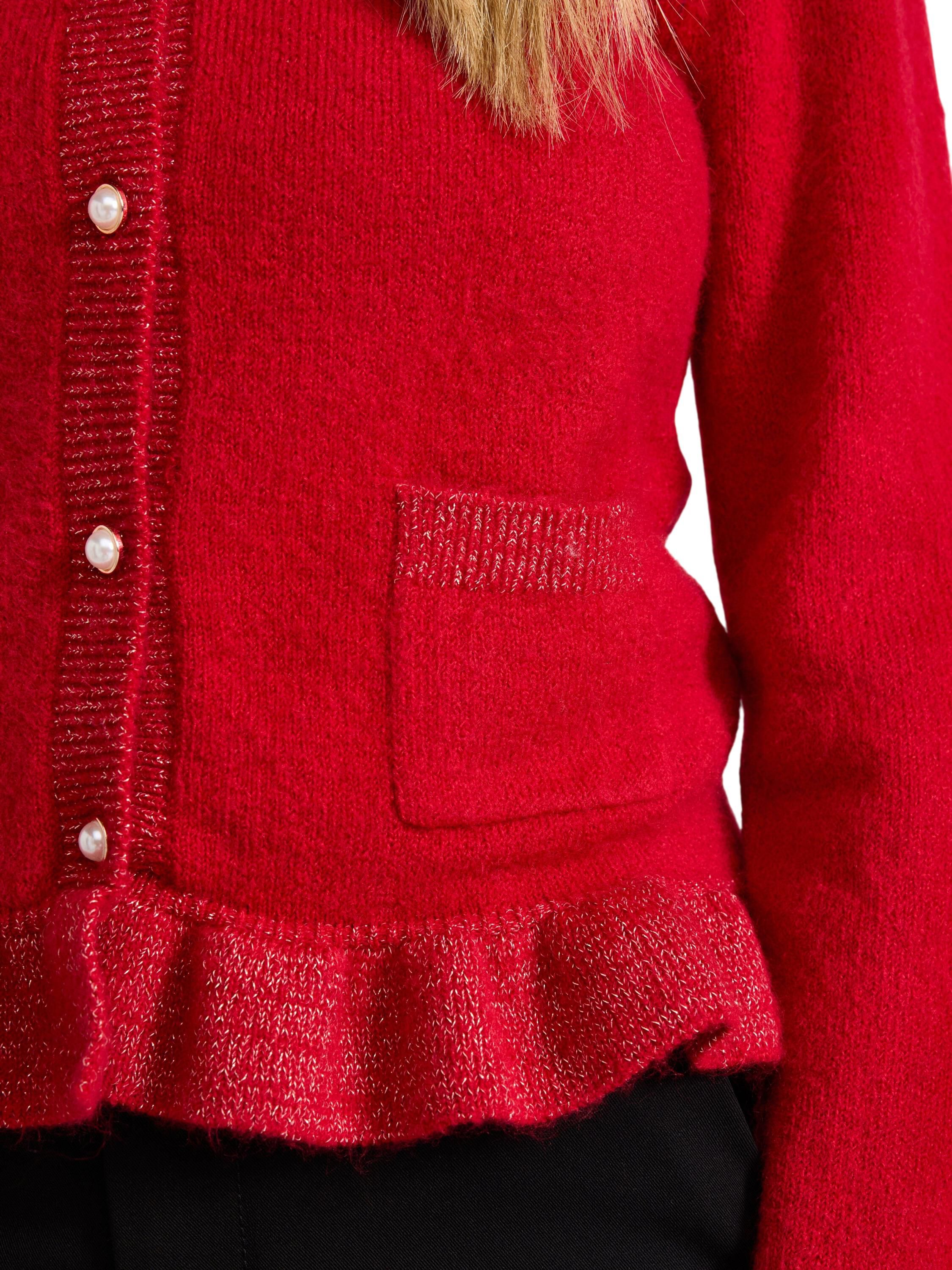 Soft knitted cardigan with frilled