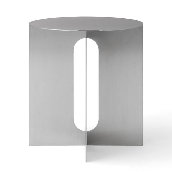 Androgyne Side Table, Base, Brushed Steel