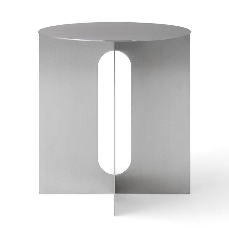 Androgyne Side Table, Base, Brushed Steel