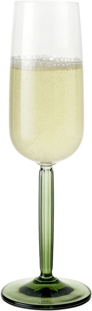 Hammersh&oslash;i Champagneglas 24 cl gr&oslash;n 2 stk.