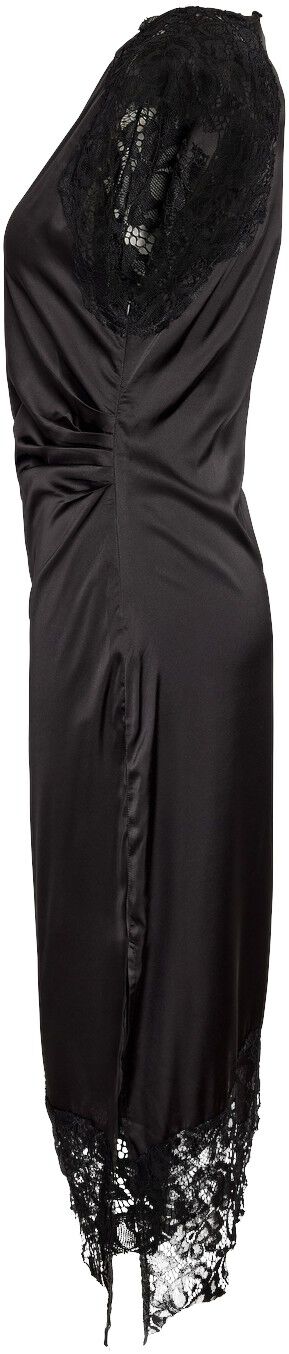 NMWREN S/S SATIN LACE LONG DRESS