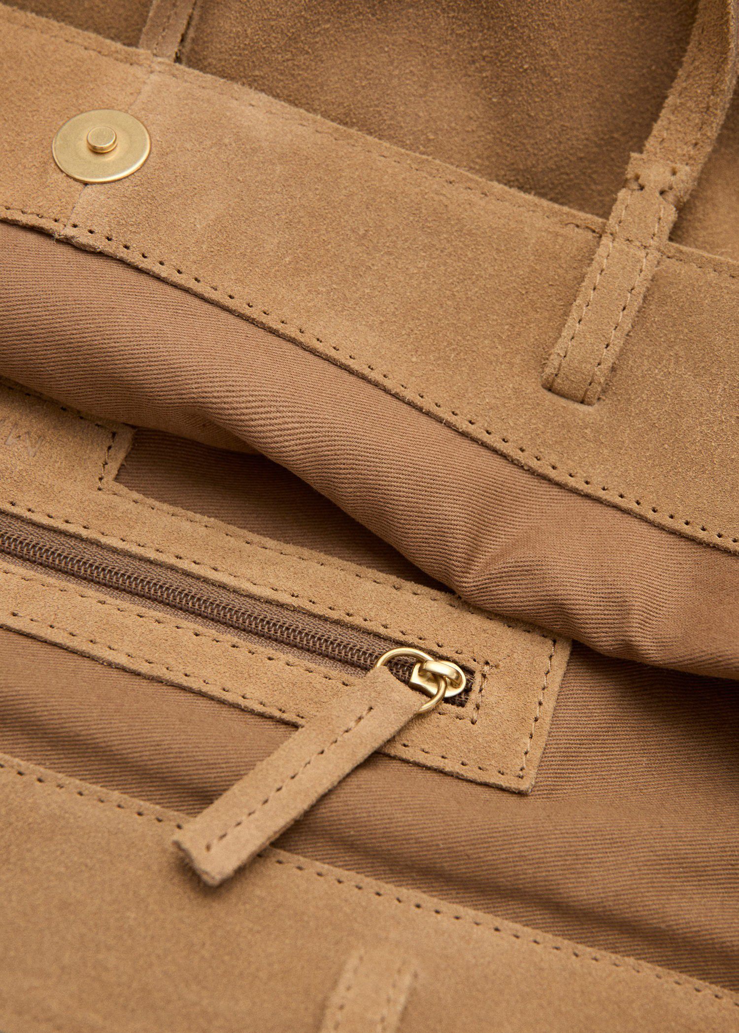 Suede shopper bag with bow closure